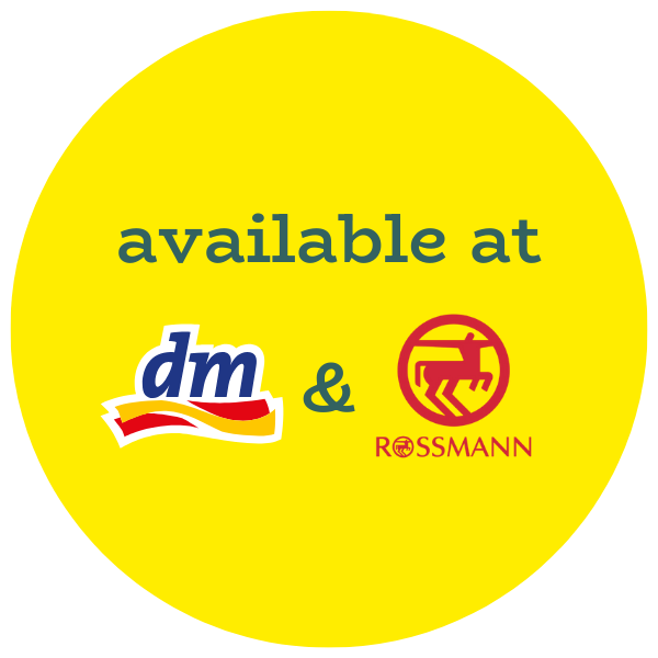 hey mela: available at dm & Rossmann